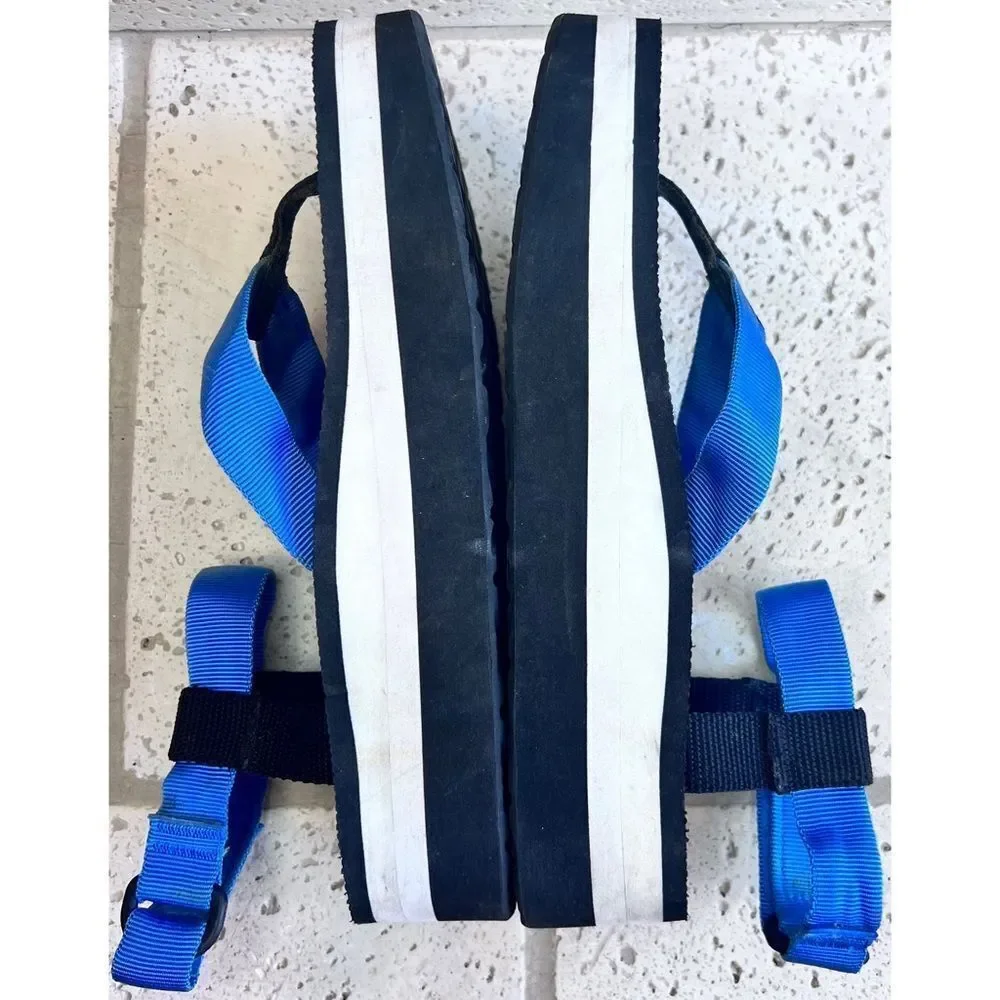 Teva Universal Flatform Sandal Blue Black White Unisex Outdoor Waterproof Size 9